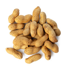 Peanuts in shell isolated on white background