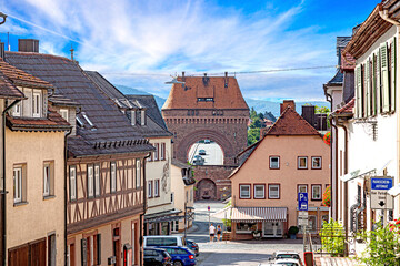 Picture of the Miltenberg city gate located non the main river bridge during daytime