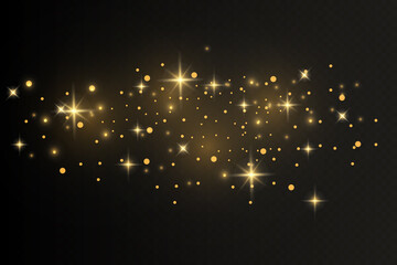 Obraz na płótnie Canvas The dust sparks and golden stars shine with special light.