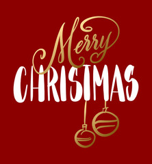 Handwritten Christmas greetings, modern calligraphy lettering