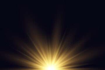 Yellow glowing light explodes