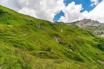 Fototapeta premium Fantastic hike in the Lechquellen Mountains in Vorarlberg Austria