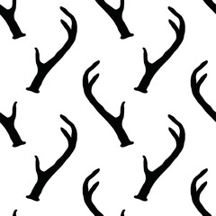 Seamless pattern with deer antlers