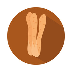 bread sticks menu bakery food product block and flat icon