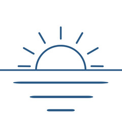 Sunrise vector icon, summer symbol. Modern, simple flat vector illustration for web site or mobile app