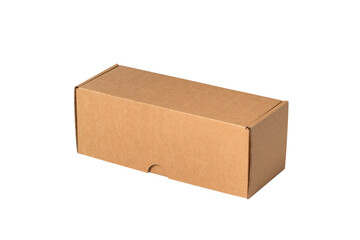 Brown cardboard carton box, isolated