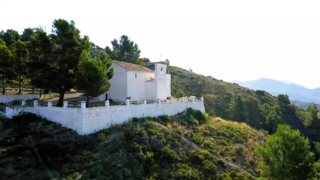 bell towers alto palancia aerial view castle ruins