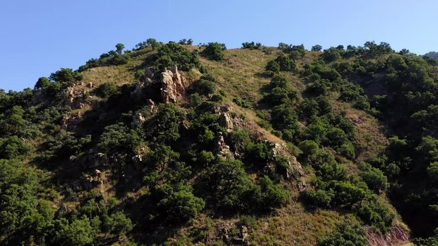 cork oak natural area of Mosquera alto palancia spain mditerranean aerial view