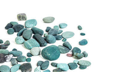 sea stones turquoise on a white background