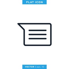 Speech Bubble Chat Talk Icon Vector Logo Template. Editable Stroke.