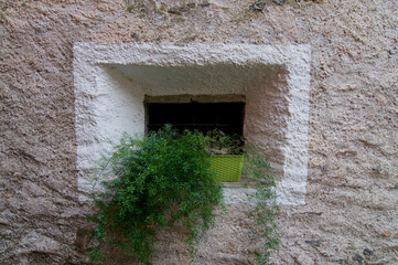 Fototapeta na wymiar Typical old village window taken in Bigorio, Switzerland
