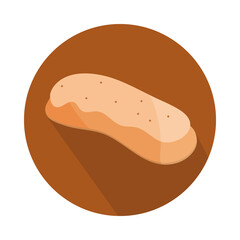 Fototapeta premium bread long loaf menu bakery food product block and flat icon