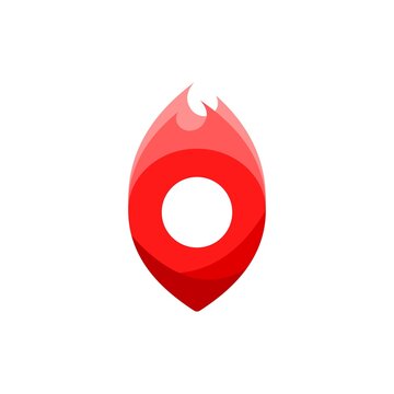 burning pin location logo icon