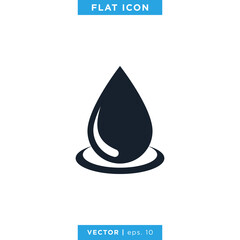 Fototapeta premium Water Drop Icon Vector Design Template