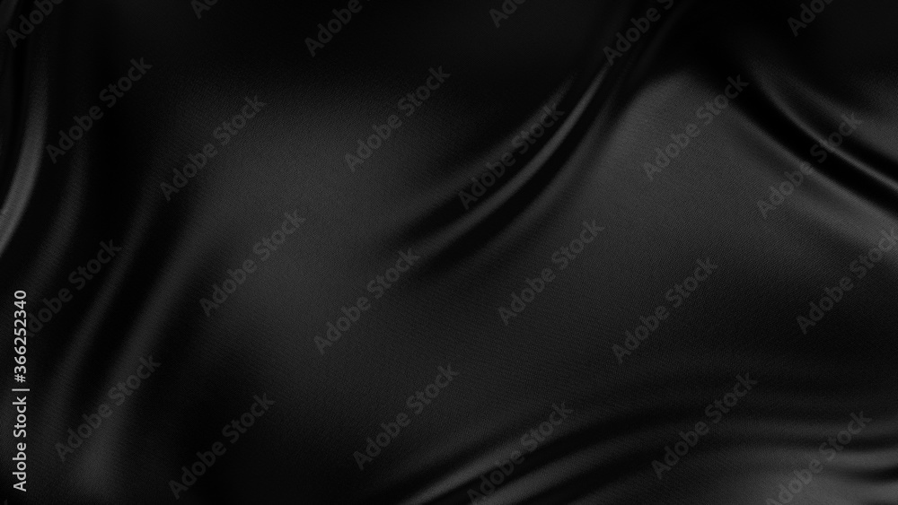 Poster abstract background luxury black cloth satin. black fabric cloth material with waves. wave black sat
