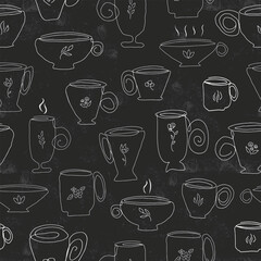 Cups on black