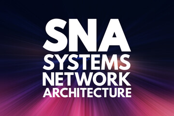Naklejka na ściany i meble SNA - Systems Network Architecture acronym, technology concept background