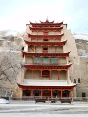 Mogao Caves, known as Thousand Buddha Grottoes Caves of the Thousand Buddha, an oasis located at a religious and cultural crossroads on the Silk Road in Gunsu Province in China.