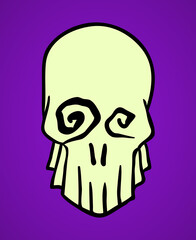 Skull, hand drawn Halloween celebration design element