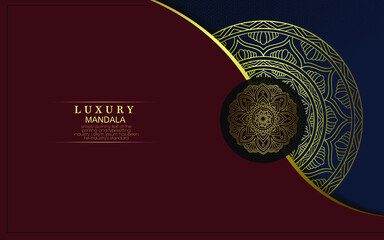 Luxury gold mandala ornate background for wedding invitation, book cover