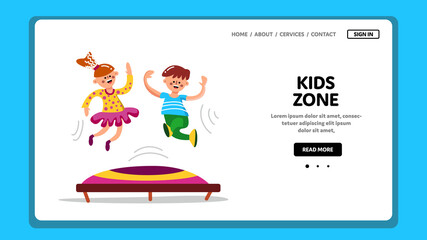 Kids Zone In Entertainment Center Or Mall Vector