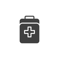 Medical bag vector icon. filled flat sign for mobile concept and web design. First aid kit glyph icon. Symbol, logo illustration. Vector graphics