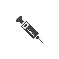 Medical syringe vector icon. filled flat sign for mobile concept and web design. Syringe Injection glyph icon. Symbol, logo illustration. Vector graphics