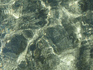 Ripples on the transparent surface of the water