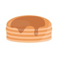 bread pancakes with syrup menu bakery food product flat style icon