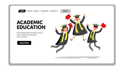 Academic Education Graduate Celebration Vector