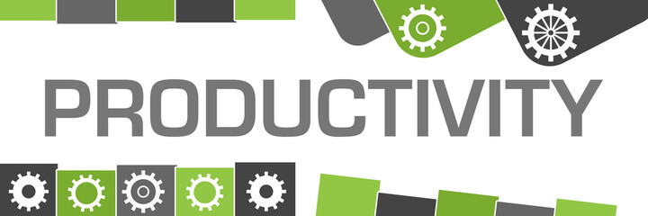 Productivity Green Grey Random Shapes Gears 