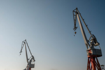 container cranes at the port
