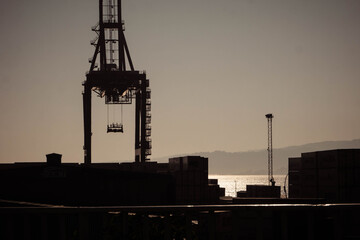 container crane in port