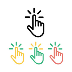 Fototapeta premium Click icon set for website computer and mobile app