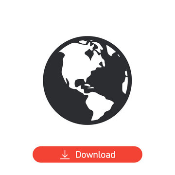 Globe icon design style for web site and mobile app