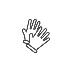 Gloves thin line icon, vector illustration. Flat design style