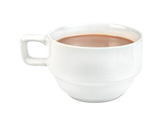 hot chocolate with coffee cup  isolated on white background ,include clipping path