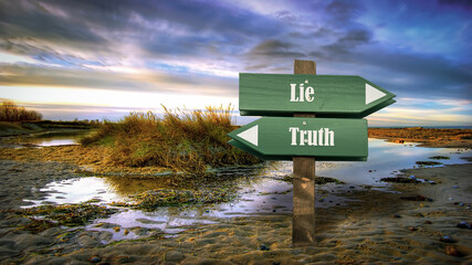 Street Sign to Truth versus Lie