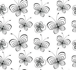 seamless pattern with  butterflies