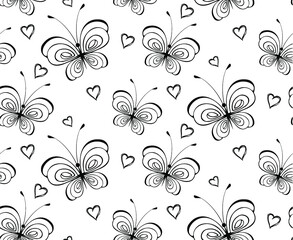 seamless pattern with  butterflies
