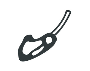 Isolated lamb rib. Lamb rib icon. Mean icon.  BBQ icon.  © Ayseliani