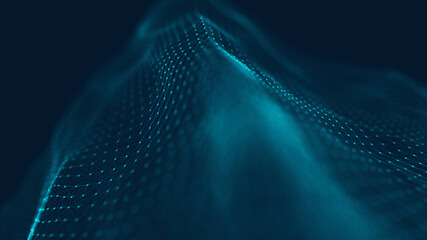 Abstract polygonal space low poly dark background with connecting dots and lines.