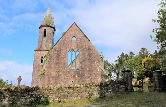 The abandoned Protestant Christ Church building at Toormakeady, County Mayo, Ireland.