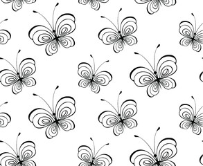 seamless pattern with  butterflies