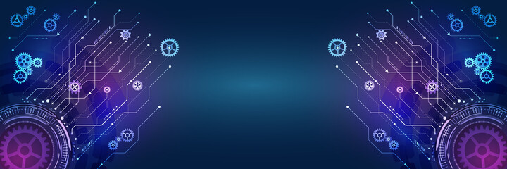 Abstract wide technology background. Futuristic digital innovation background. Hi-tech communication concept.