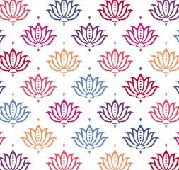 Colorful water lilies, wedding card design, royal India	