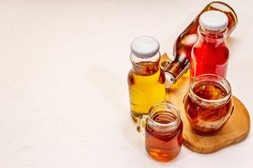 Kombucha in glass bottles