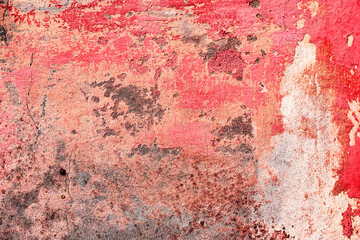 Background wall with putty painted pink texture surface