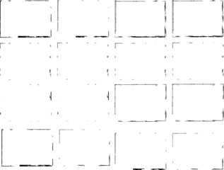 Set of Grunge Black and White Frames . textured rectangles for image