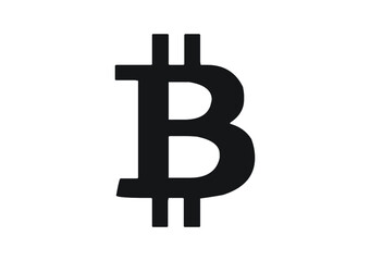 Bitcoin black and white simple vector illustration